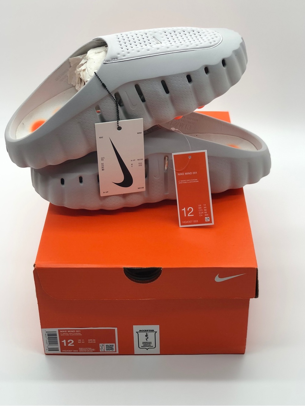 Nike Mind 001 Light Smoke Grey Brand New In Box (DS / BNIB) Size 12 Men - Picture 10 of 16